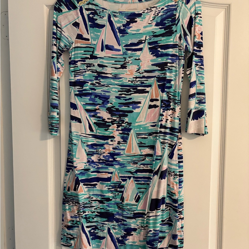 Colorful Sailboat Print Dress